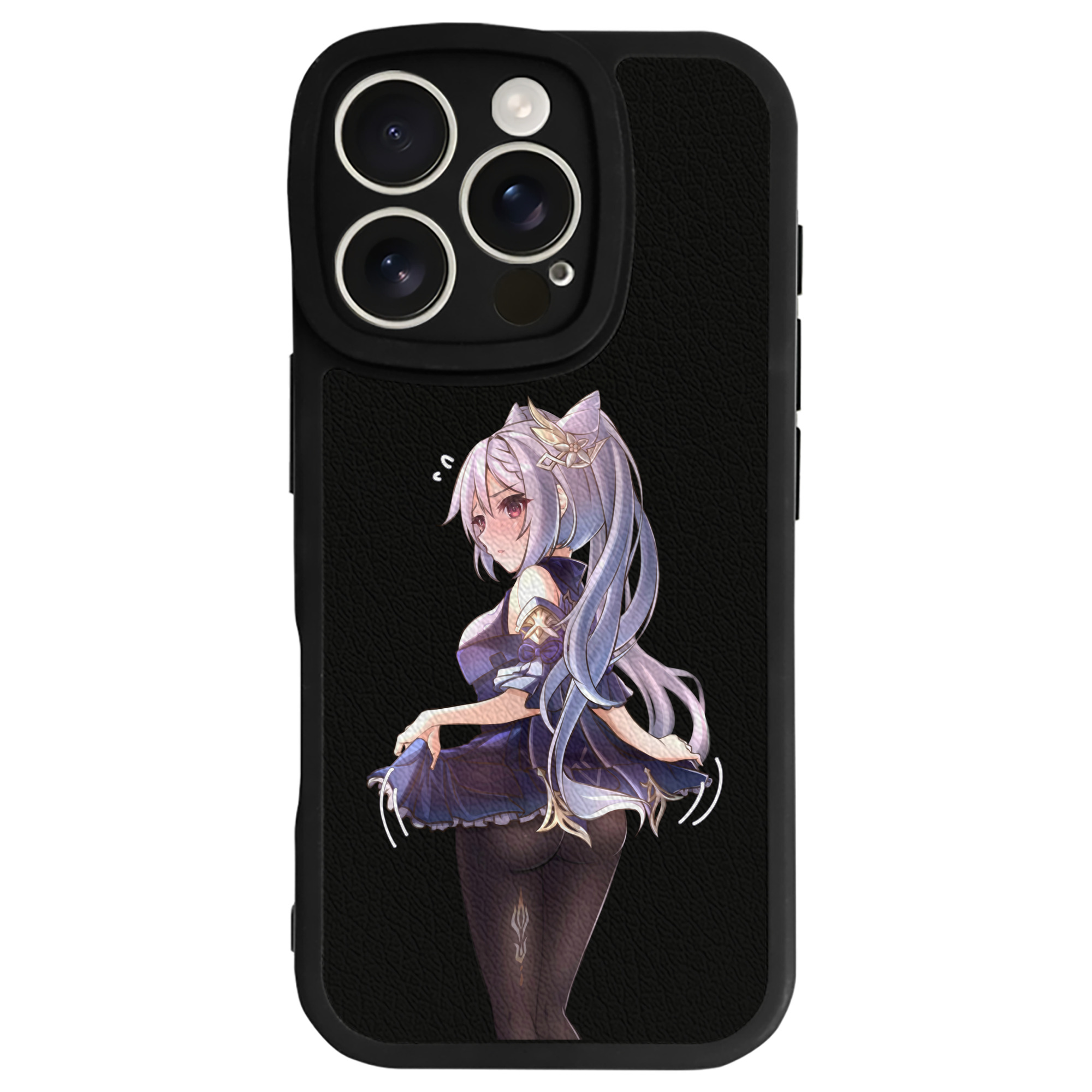 げんし神 刻晴 こくせい genshin Kokusei 【iPhone 16シリーズ対応】シリコンスマホケース（レザー調） 材質：シリコン